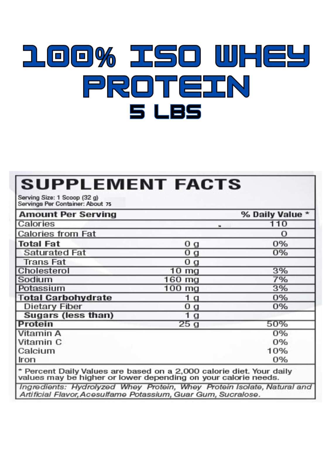 100% ISO Whey Protein 5LB – Proteína, Recuperación y Masa Muscular