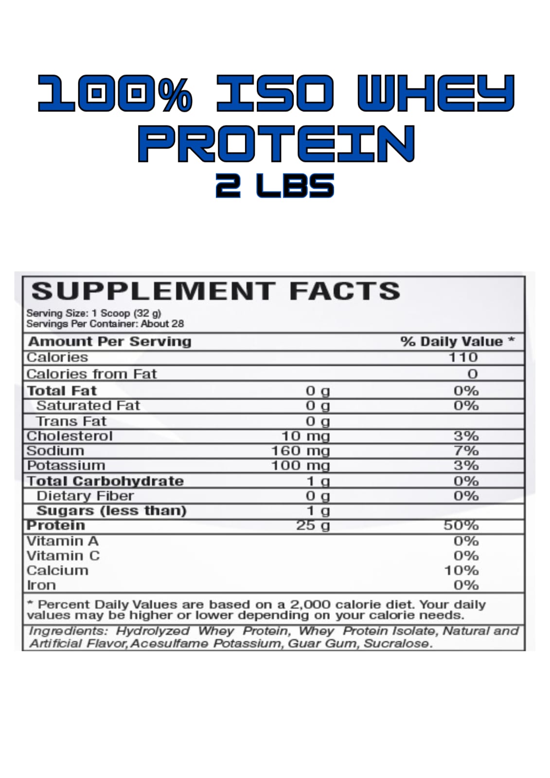 100% ISO Whey Protein 2LB – Proteína, Recuperación y Masa Muscular